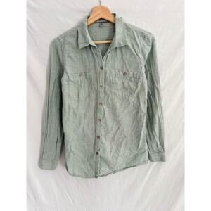 Horny Toad Women's Green Button Front Long Sleeve Casual Shirt Size XS